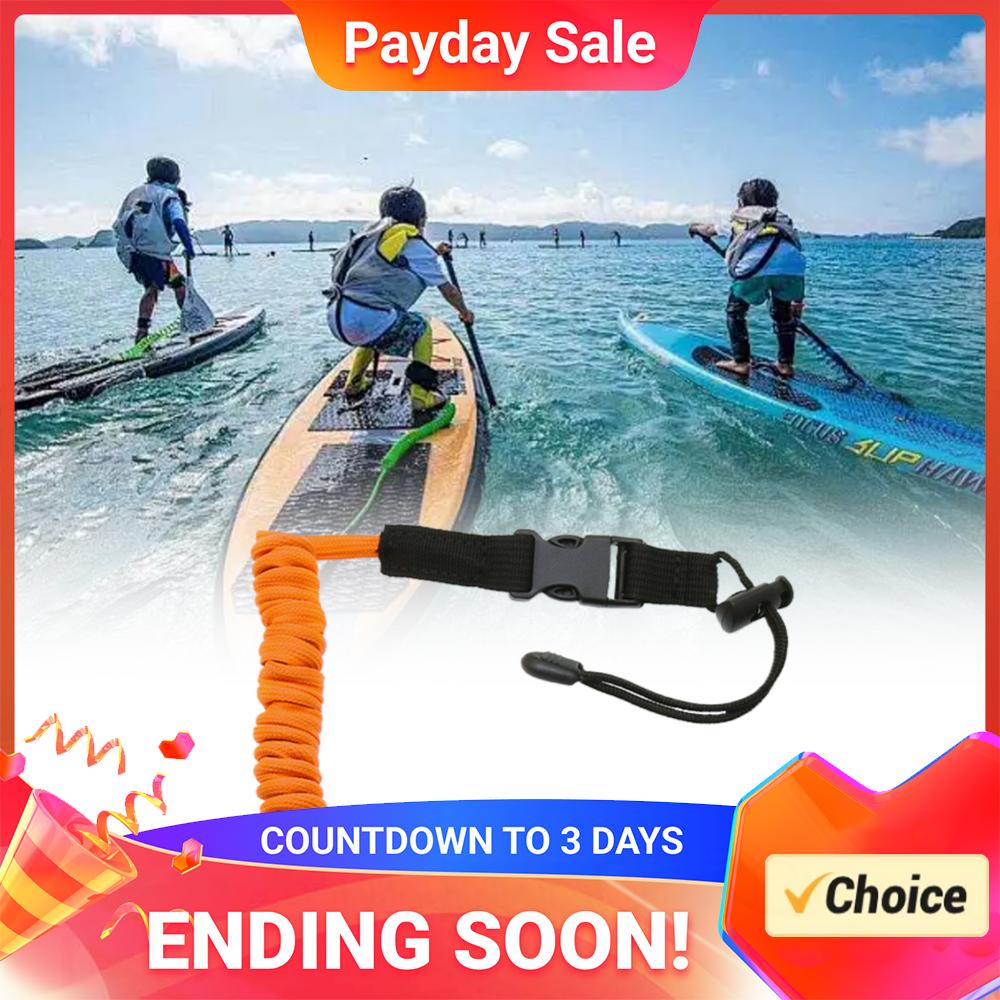 Kayak Paddle Leash Paddle Cord Adjustable Safety Rod Holder Rope Quick Release Surfing Coiled Lanyard for Kayaking Canoeing