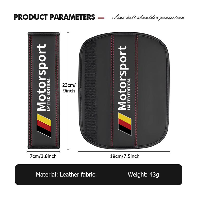 Leather Car Seat Safety Belt Shoulder Protection Padding For BMW M Performance E84 F10 F20 F15 F25 iX iX1 iX2 iX3 iX5 iX7