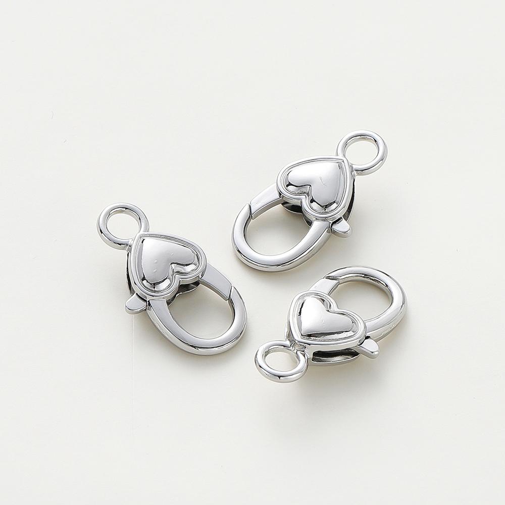 5pcs/lot14K 18K Gold Color Heart Lobster Clasps Connectors Charm Extender Clasps For DIY Necklace Jewelry Crafts Accessories