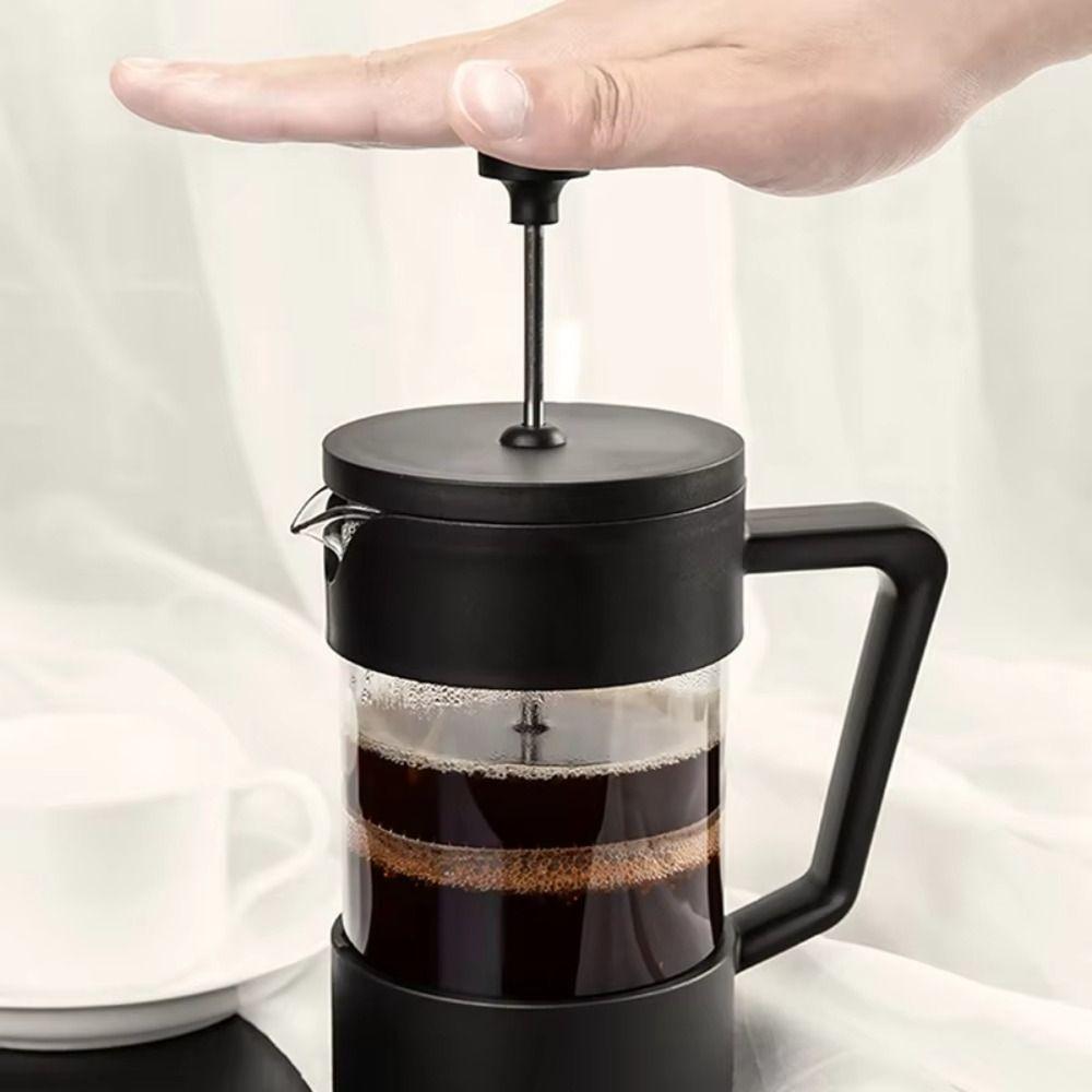 Rust-Free French Press Coffee Maker Thickened Glass Hand Punch Pot Office Use