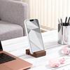 Walnut Wood Desktop Phone Stand - Portable Double-Groove Holder for Watching Videos