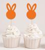 Souvenir chéri | Décorations de cupcakes en forme de lapin de Pâques doré pailleté - Lot de