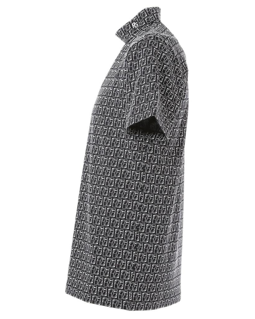 PEARLY GATES Short Sleeve High Neck Shirt Quick UV Switch Golf Navy Base Size 5 Men's (Moisture Wicking, Drying, Protection, Pattern) / / 053-5167401