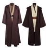 Men's Costume Robe Male Jedi Knight Tunic Costume Hooded Full Set Halloween Cosplay Cloak