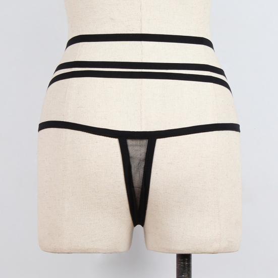 Sexy Women G-String Thong Solid Color Strap Mesh Underwear Briefs Underpants