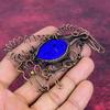 Lapis Lazuli Pendant Copper Wire Wrapped Rabbit Pendant Gemstone Handmade Jewelry