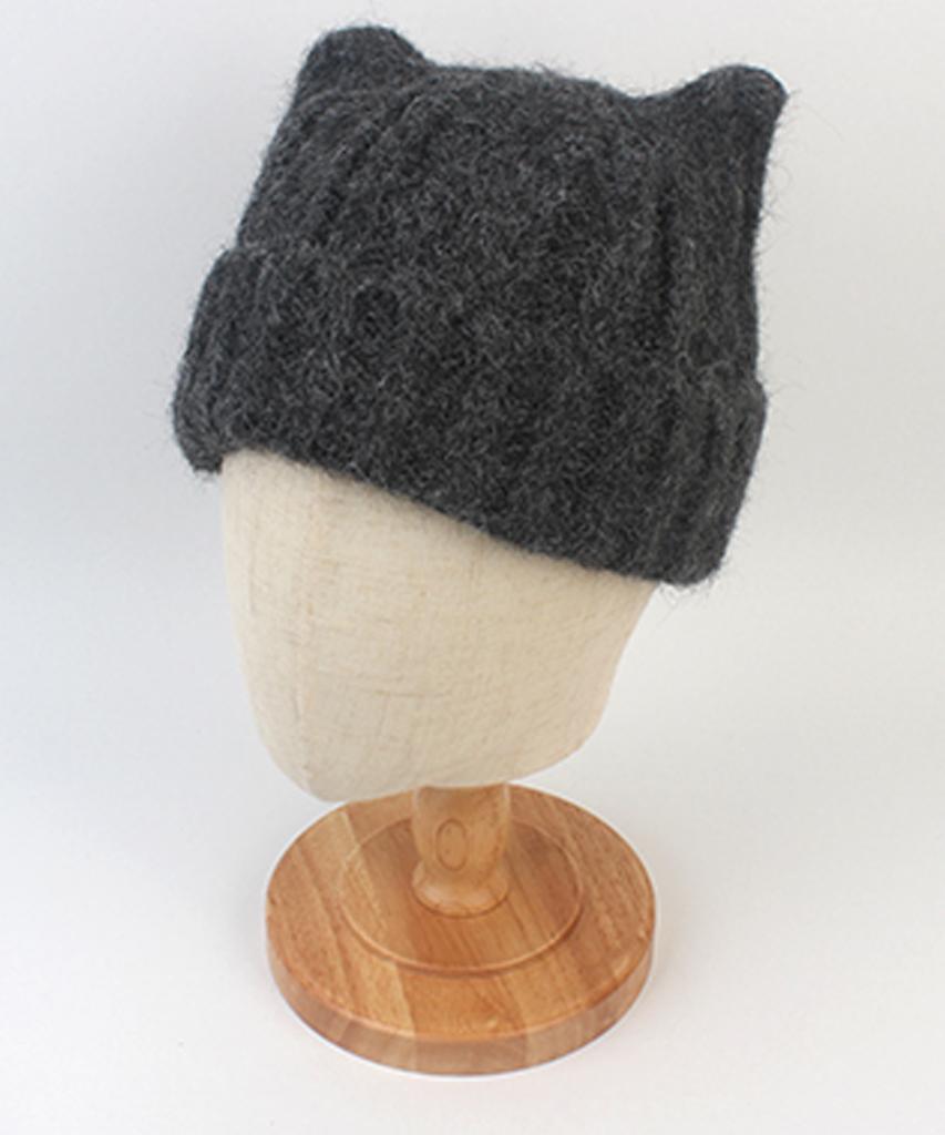 Yunibeosyeolkemiseuteuli Wool Cat Charcoal Beanie Cat Beanie