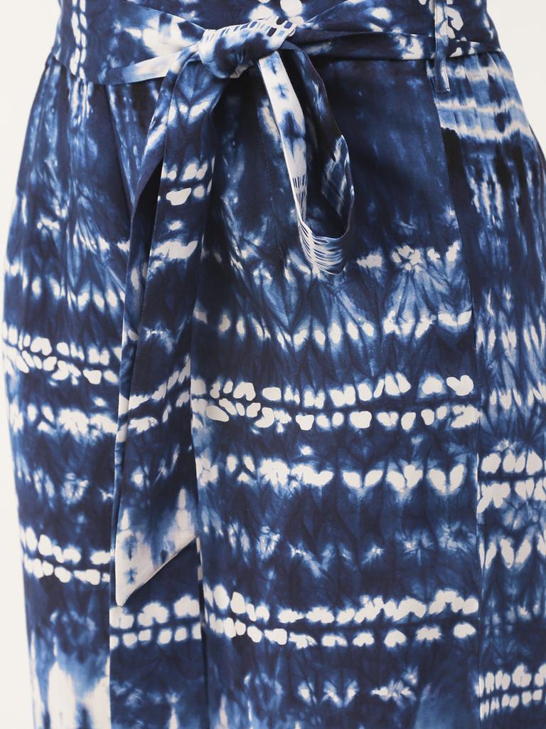 Moomaya Printed Summer Coord Set, 2 Pcs Set Crop Top with Palazzo Women