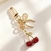 Red Cherry Cherry Keyring Pearl Bow Cherry Bag Pendant Cherry Keychain  Backpack Accessory