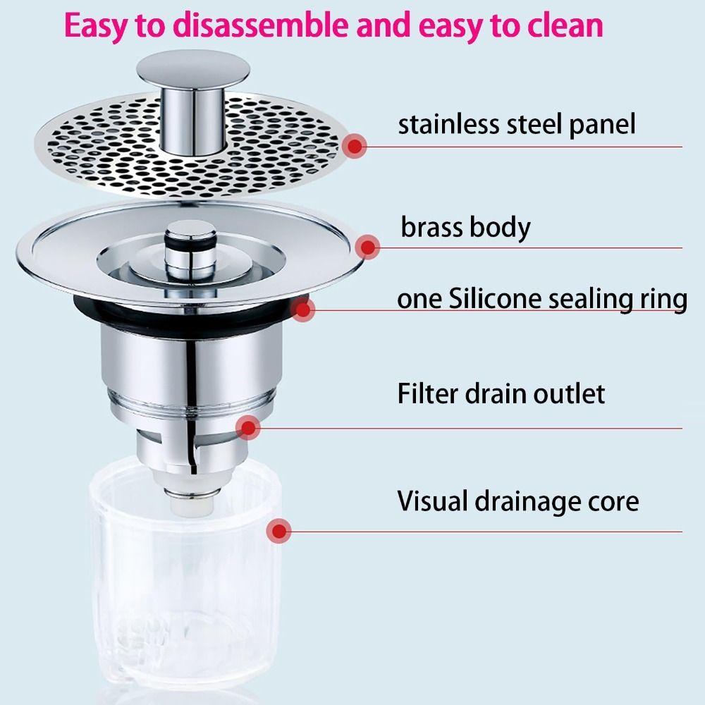 Bounce Core Wash Basin Drain Filter Rapid Drainage Sink Drain Plug Bathroom Sink Stopper  Bathtub