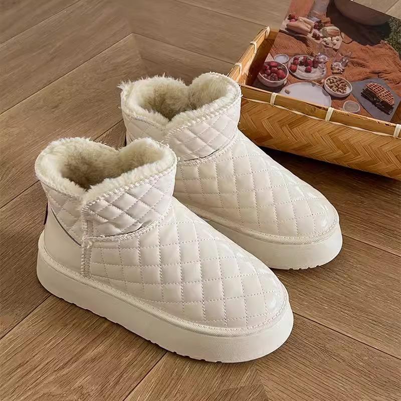 Popular Snow Boots Women's 2025 New Autumn and Winter Fur Integrated Short Tube Thick Sole Heightening Warm Waterproof Cotton Shoes