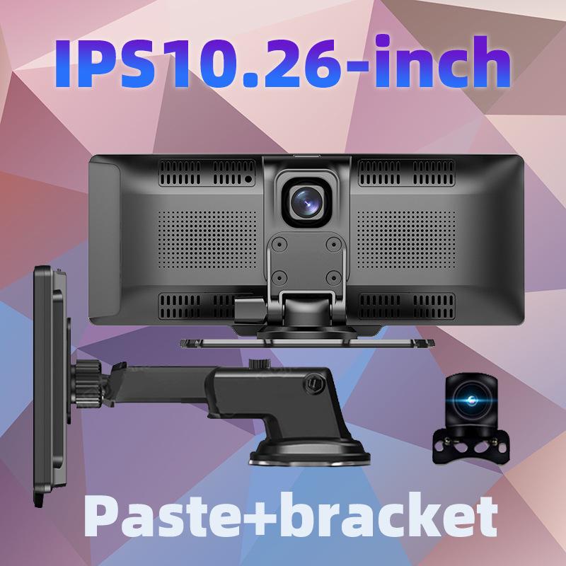 10.26" Carplay Screen DVR: 4K Front, 1080P Rear, Night Vision Dash Cam