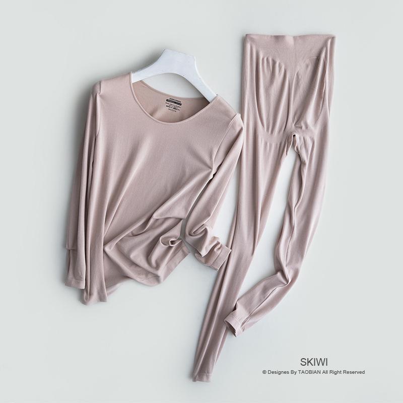 

Женский бесшовный комплект термобелья из пухового шелка - тонкий костюм на осень/зиму One Size