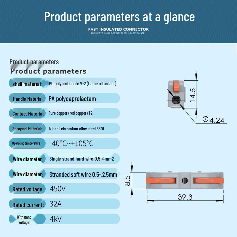 Unitek PCT-222 Multi-in/Out Quick Wiring Terminal for Soft and Hard Wire