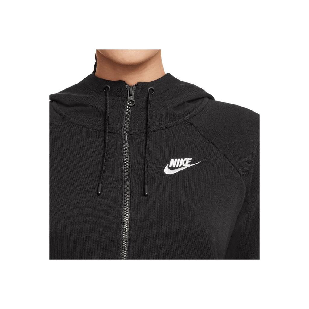 Nike Solid Logo Print Fitted Long Sleeve Zip Hoodie Women hoodies Black BV3343-010