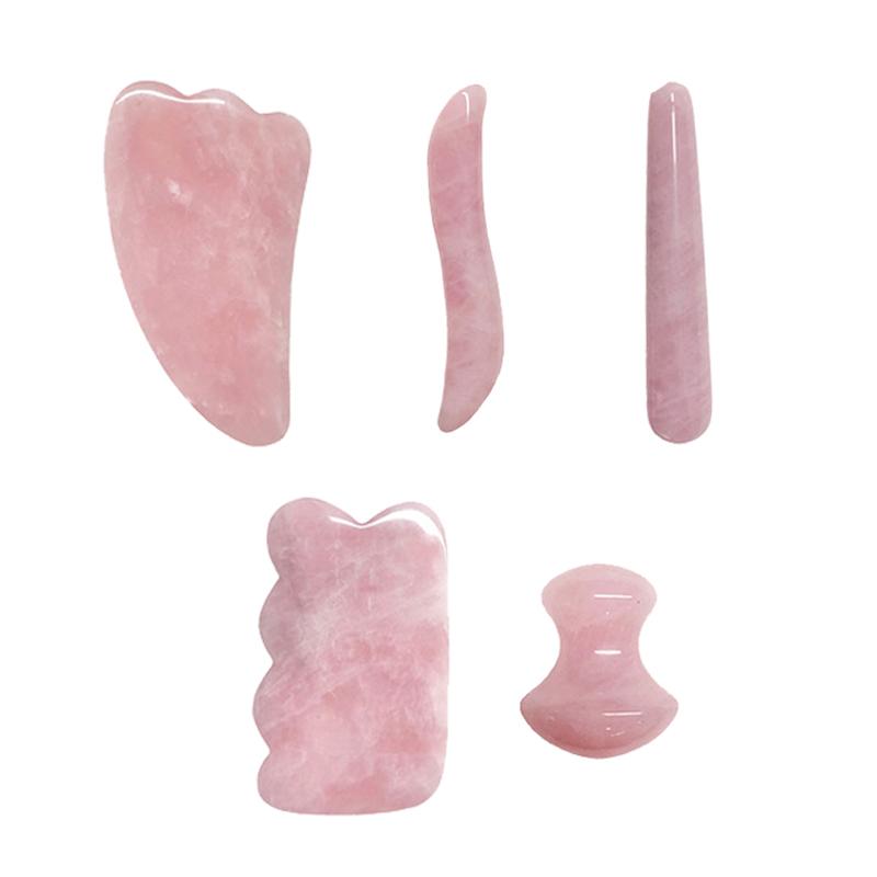 Rose Quartz Gouache Scraper For Face Natural Jade Stone Pink Quartz Gua Sha Scraping Board Acupuncture Health Massage Face Lift