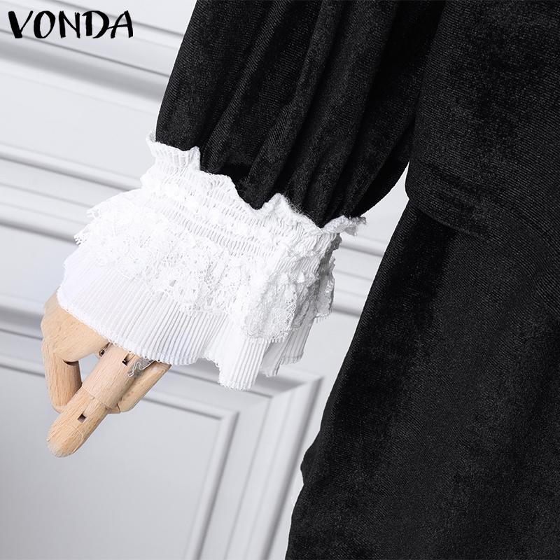 VONDA Women Summer Lace Off Shoulder Top Short Skirt Sets