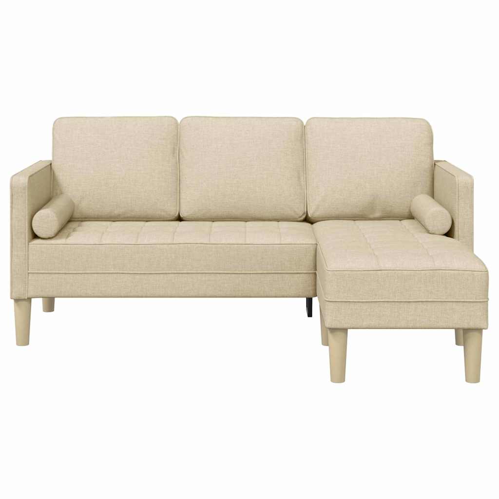 Sofa Set with Cushions Cream Polyester