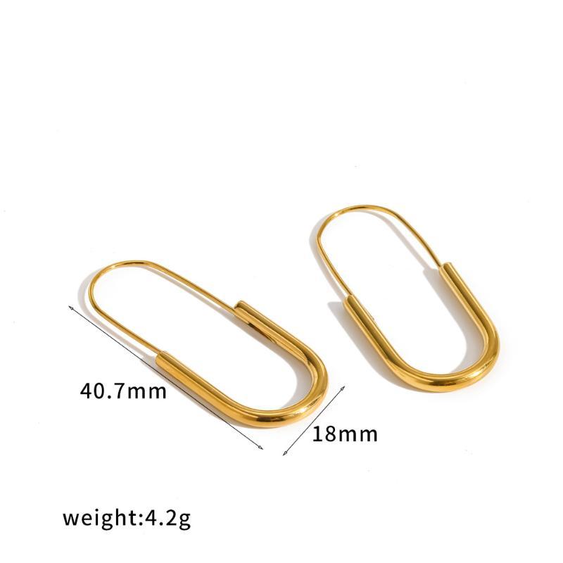 Nickel Free Glossy Stainless Steel Hoop Earrings Geometric Circle Fashion Jewelry for Women Sensitive Ears