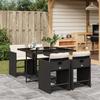 Vidaxl 5-Cz. Garden Furniture Set With Cushions, Black, Poly Rattan