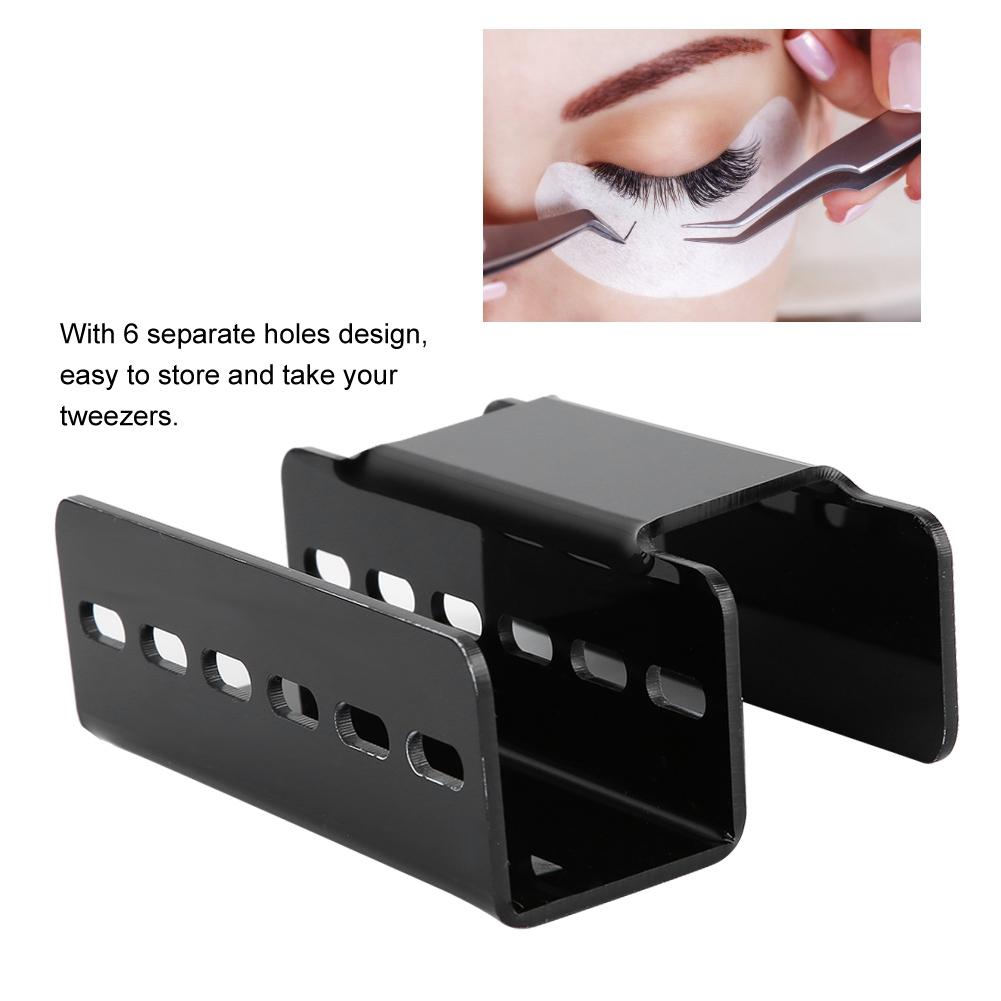 False Eyelashes Grafting Tweezers Stand Holder Rack Eyelash Extension Tweezers (White)