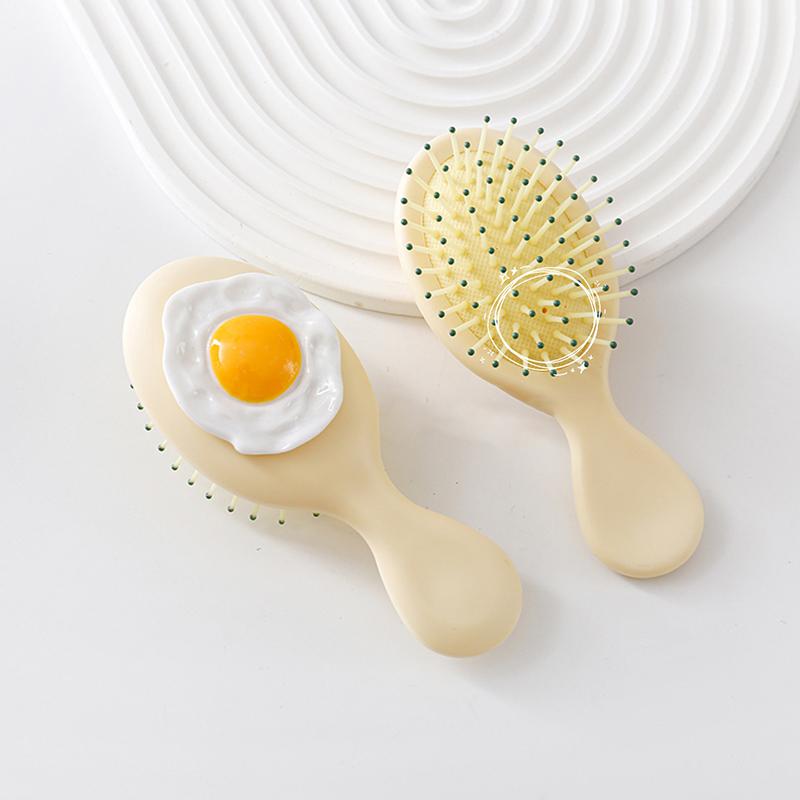 

Желтое яйцо складной массажер для головы мультфильм бант воздушная подушка расческа для волос антистатическая детская щетка для волос для девочек портативные инструменты для укладки волос