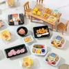 1 Pcs Simulation Miniature Food Toy Realistic Cooked Bento Box Dollhouse Decor For Doll House Kitchen Prop
