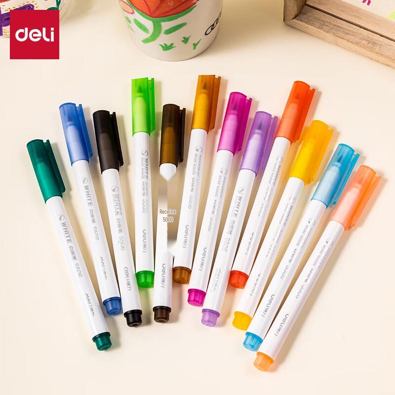 Deli Kids 12-Color Erasable Drawing Markers Set