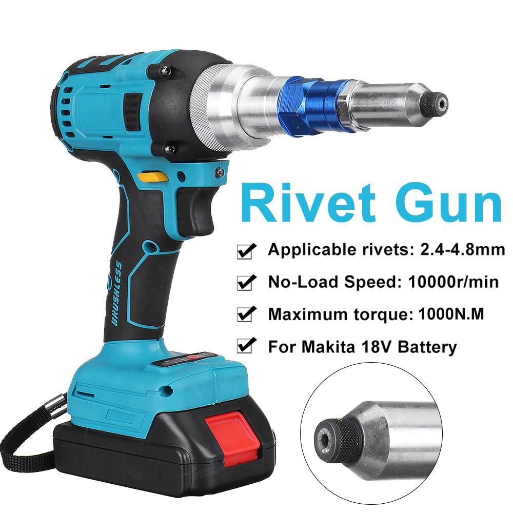 110V/220V 2.4-4.8mm 88VF 1000NM Cordless Electric Rivet Rivet Nut Drill Insert Nut Pull Riveting Tool