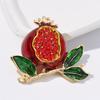 Elegant Enamel Pomegranate Brooch with Rhinestones, Stylish Unisex Pin, Perfect Gift for Friends & Daily Wear