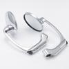 1 paar 10mm Motorrad Chrome Runde Bar End Roller Zubehör Rück Seite Spiegel Einstellbar Für Cafe