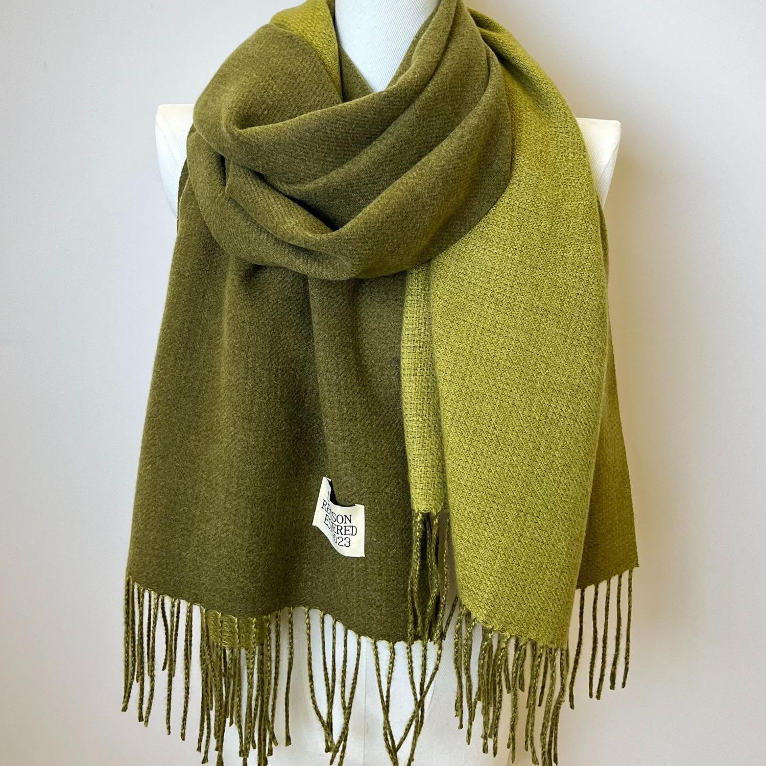 

Двусторонний двухцветный шарф, простая базовая шаль с кисточками из искусственного кашемира, осенне-зимний унисекс, утепленный шарф для защиты шеи