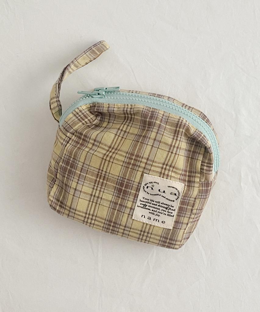 Nuaname Dual Zipper Checkered Pouch François