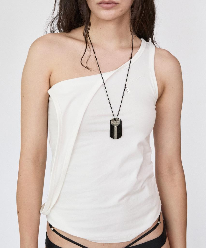 Whole Paper Dog Tag Key Necklace (Black)
