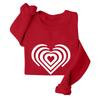 Sudadera informal a la moda para mujer, manga larga, estampado de corazón para San Valentín
