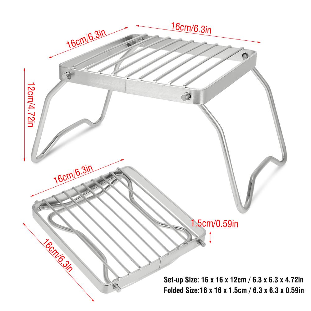 Outdoor Foldable Portable Stainless Steel Barbecue Grill Charcoal Rack for BBQ Picnic