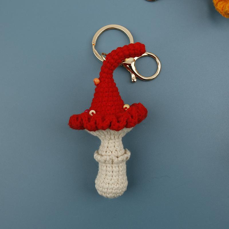 Einzigartige Pilz-Serie Häkel-Schlüsselanhänger Zufällige Farbverlauf-Farbe Pilz-Schlüsselanhänger Für Taschenanhänger Gestrickter Pilz-Schlüsselanhänger Individuell