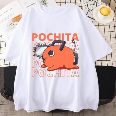 Chainsaw Man Pochita T-Shirt - Niedliches Teufelshund-Design Trendige Anime-Merchandise für Shonen- & Meme-Kultur-Fans 2026 Neu Sommer Y2k