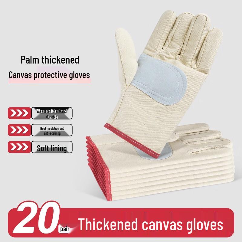 Tongyuan Heavy-Duty Canvas Work Gloves - 20 Pairs