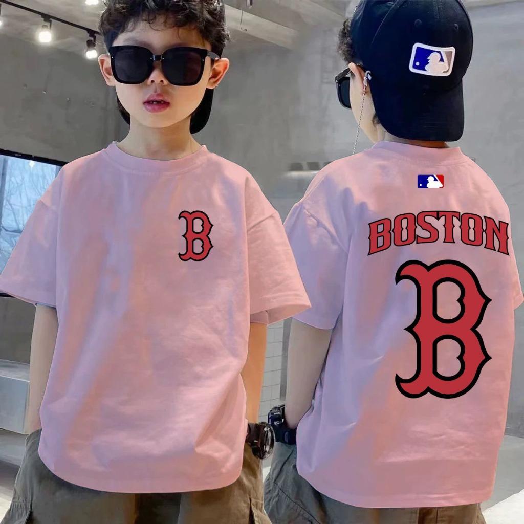 Children's printed letter trendy short sleeved shirt
