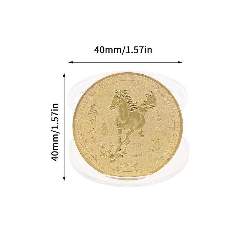 2026 Year Of The Horse Chinese Lucky Souvenir Coin Iron Crafts 40Mm Zodiac Horse Commemorative Medal Event Gift