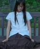 SOME PLACE Ribbon Strap String Snap Point Round Collar Short Sleeve Blouse Shirt [White]