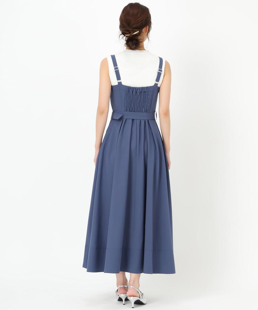 Mishmash Klänning för Kvinnor, Feminin och Vacker, Hängselklänning/Camiklänning med Bälte, Enfärgad, MM517411 BLÅ