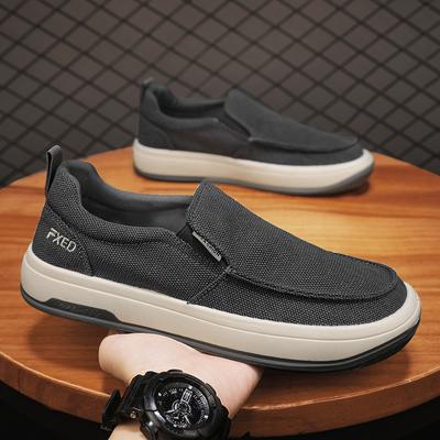 Men's Shoes Breathable Old Beijing Cloth Shoes Casual Men's Canvas Shoes Lazy One Pedal Soft-soled Work Shoes