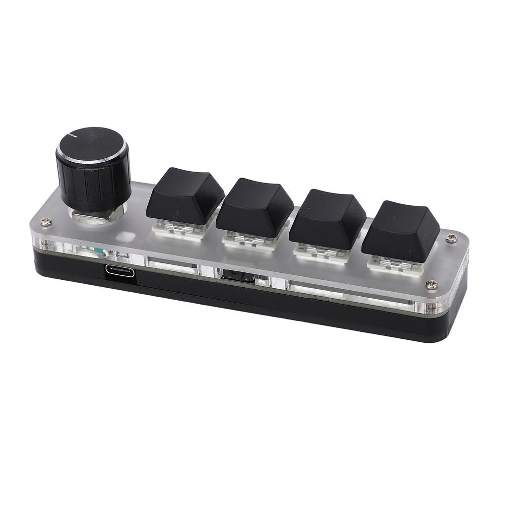 Einhändige mechanische Tastatur mit 4 Tasten und einstellbarem RGB-DIY-programmierbarem Tastenfeld für Gaming im Büro