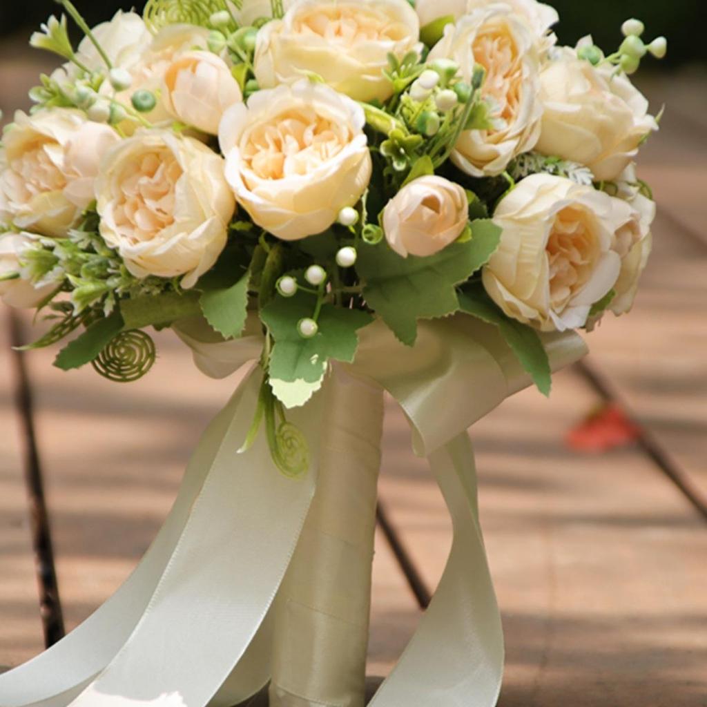 Korean Style Bridal Bouquet for Weddings - Artificial Flower Ball for Bridesmaids & Photo Props
