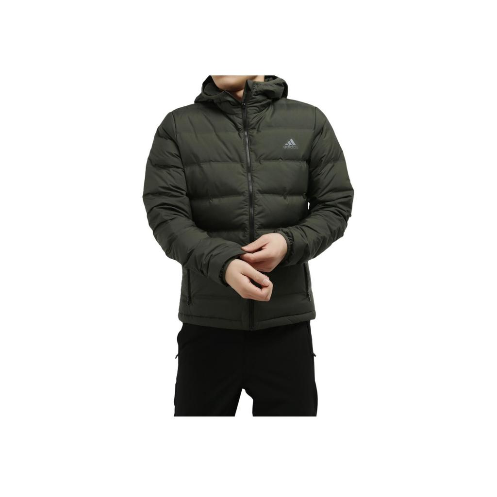 Adidas Helionic Hooded Down Jacket Men Jacket Green DZ1427