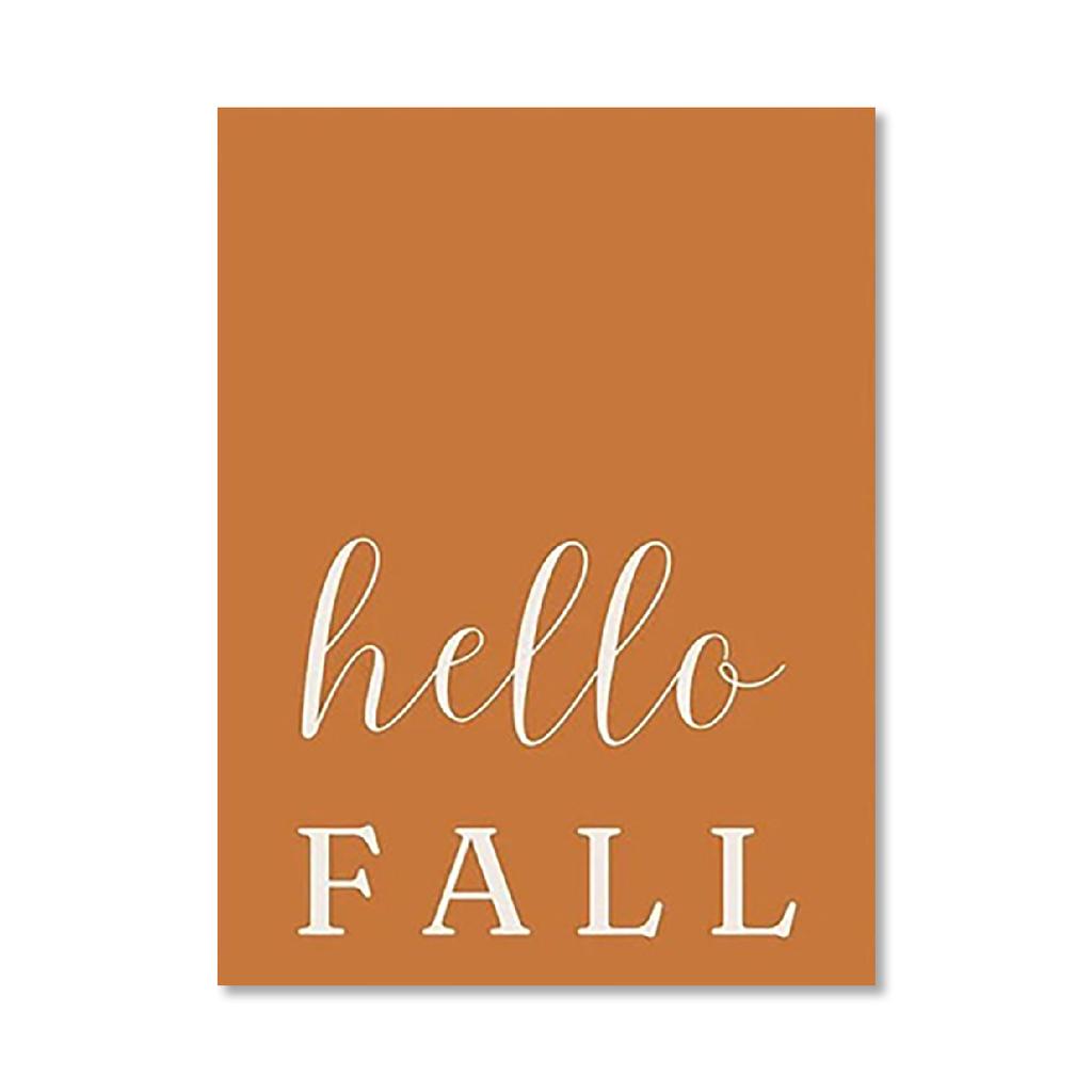 Zucche Carine Foglie d'Autunno Stampe su Tela ad Acquerello Ciao Autunno Poster per Parete per Soggiorno Moderno Decorazioni per la Casa di Halloween
