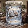 Winter Snow Theme Throw Blanket Custom Name Text Personalized Blanket Soft Cozy Blanket for Home Sofa Bed