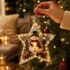 Christmas Creative Lighted Star Acrylic Garland With Snowman Decor For Home Festivities